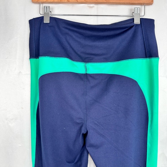 Belle by Kim Gravel Women’s Leggings Size M Navy Aqua Colorblock Hidden Pocket - Picture 6 of 10